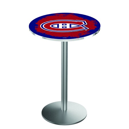 Holland Bar Stool Co 36" Stainless Steel Montreal Canadiens Pub Table L214S3628MonCan